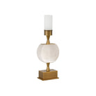 Currey and Company 6700-0022 Meandro Cordless Table Lamp in White/Antique Brass