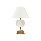 Currey and Company 6700-0022 Meandro Cordless Table Lamp in White/Antique Brass