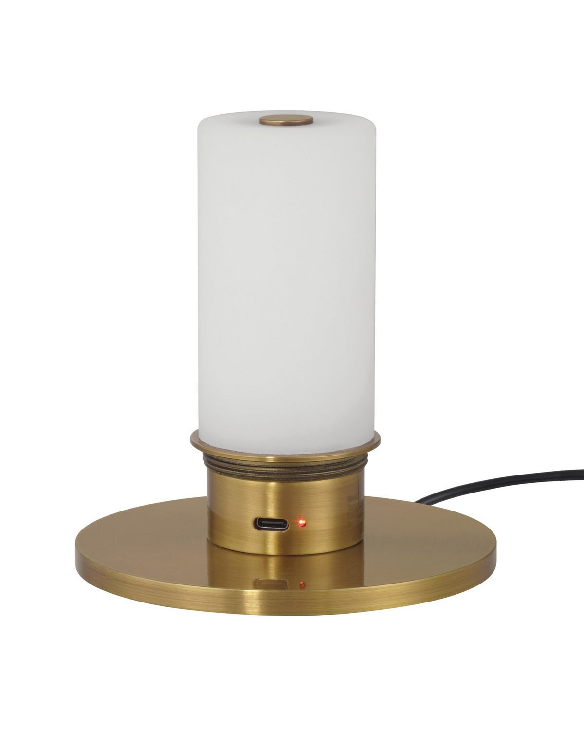 Currey and Company 6700-0022 Meandro Cordless Table Lamp in White/Antique Brass