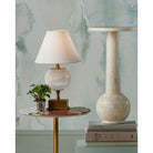 Currey and Company 6700-0022 Meandro Cordless Table Lamp in White/Antique Brass