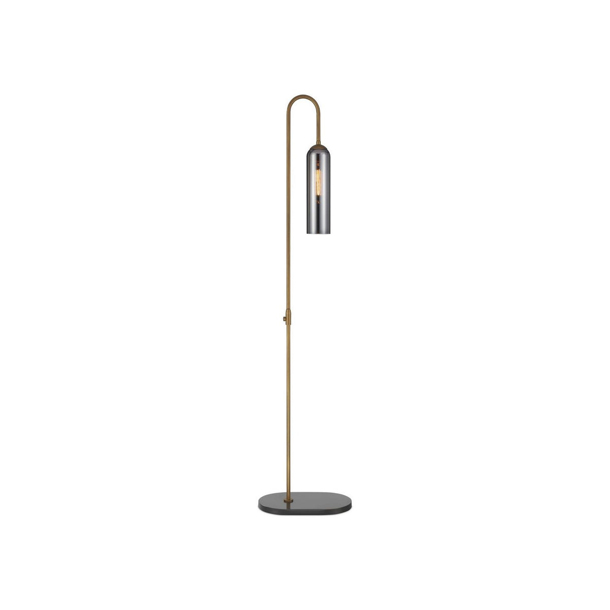 Currey and Company 8000-0170 Severn Floor Lamp in Antique Brass/Oil Rubbed Bronze/Smoke