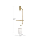 Currey and Company 8000-0173 Eastlin Floor Lamp with Table in Antique Brass/White