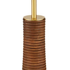 Currey and Company 8000-0175 Lathe Floor Lamp in Natural/Brushed Brass
