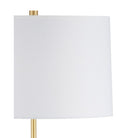 Currey and Company 8000-0175 Lathe Floor Lamp in Natural/Brushed Brass