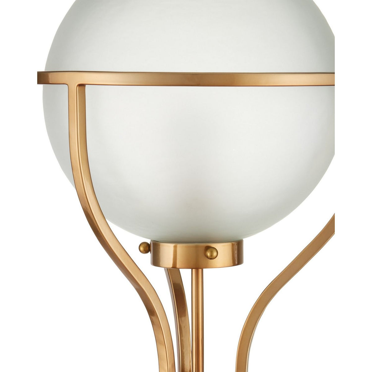 Currey and Company 8000-0182 Metropolis Floor Lamp in Metallic Champagne/Frosted