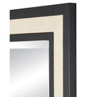 Currey and Company 1000-0188 Deanna Raffia Mirror in Ivory/Black