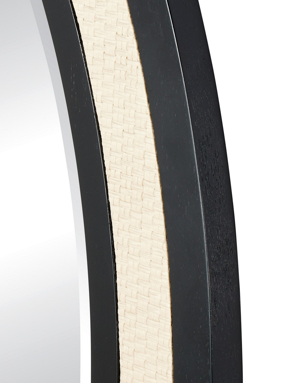 Currey and Company 1000-0189 Deanna Raffia Mirror in Ivory/Black