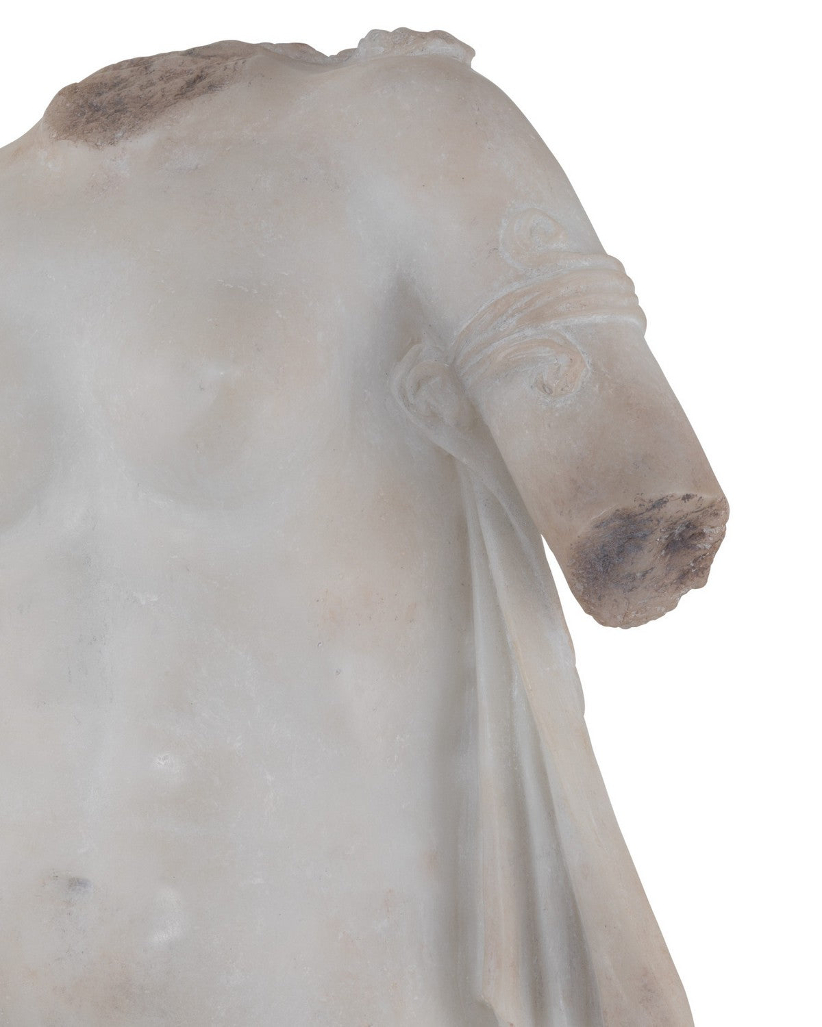Currey and Company 1200-1086 Cyprus Torso on Metal Stand in Antique Off-White/Black
