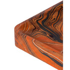 Currey and Company 1200-1115 Divine Tray Set of 2 in Marbleized Orange & White