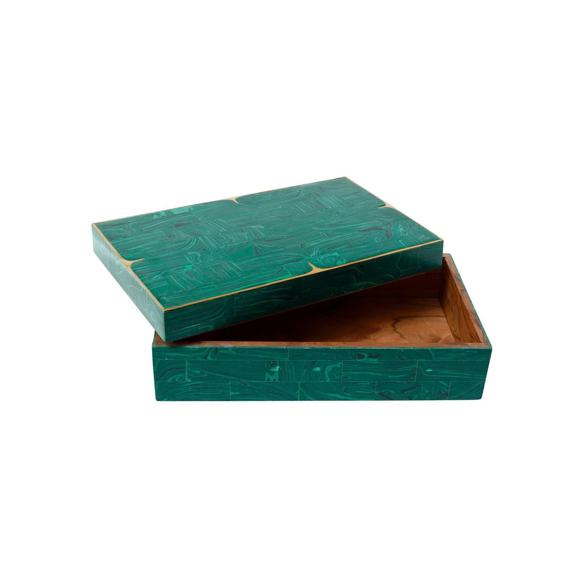 Currey and Company 1200-1122 Orin Box Set of 2 in Green/Brushed Brass