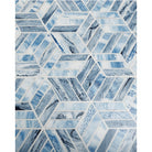 Currey and Company 1200-1136 Chance Square Tray in Blue/Natural White