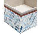 Currey and Company 1200-1137 Chance Box in Blue/Natural White