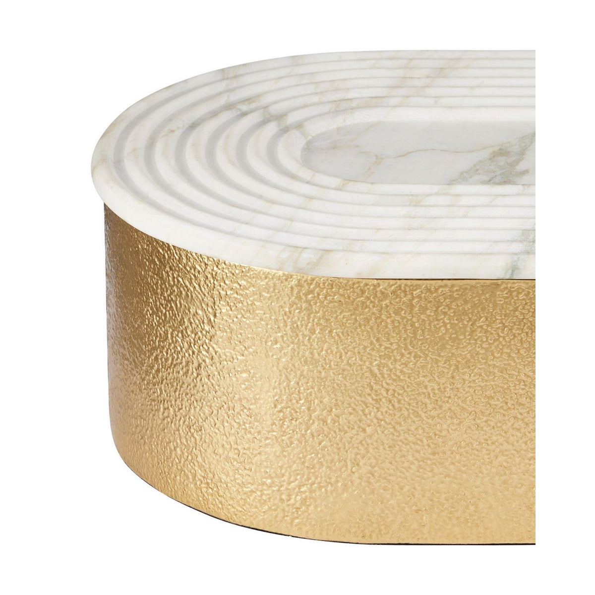 Currey and Company 1200-1144 Trove Oval Box in Natural/Brass