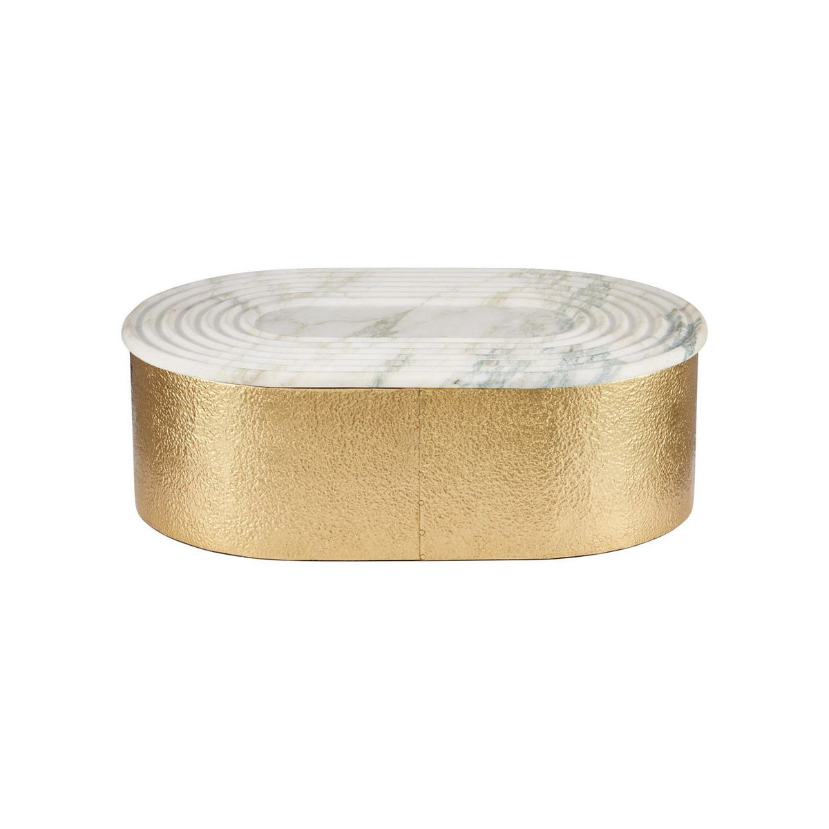 Currey and Company 1200-1144 Trove Oval Box in Natural/Brass