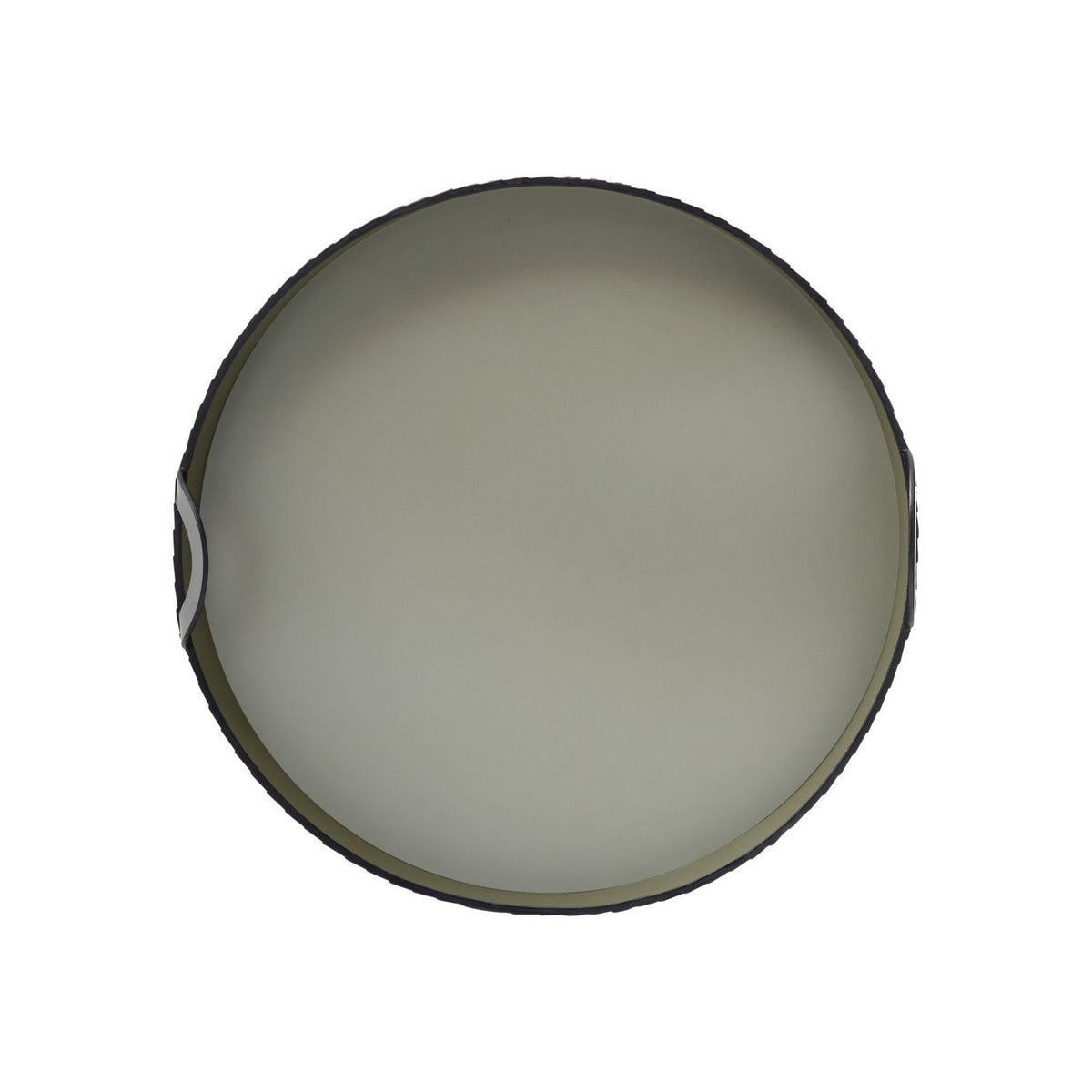 Currey and Company 1200-1146 Cuoio Round Tray in Green/Black