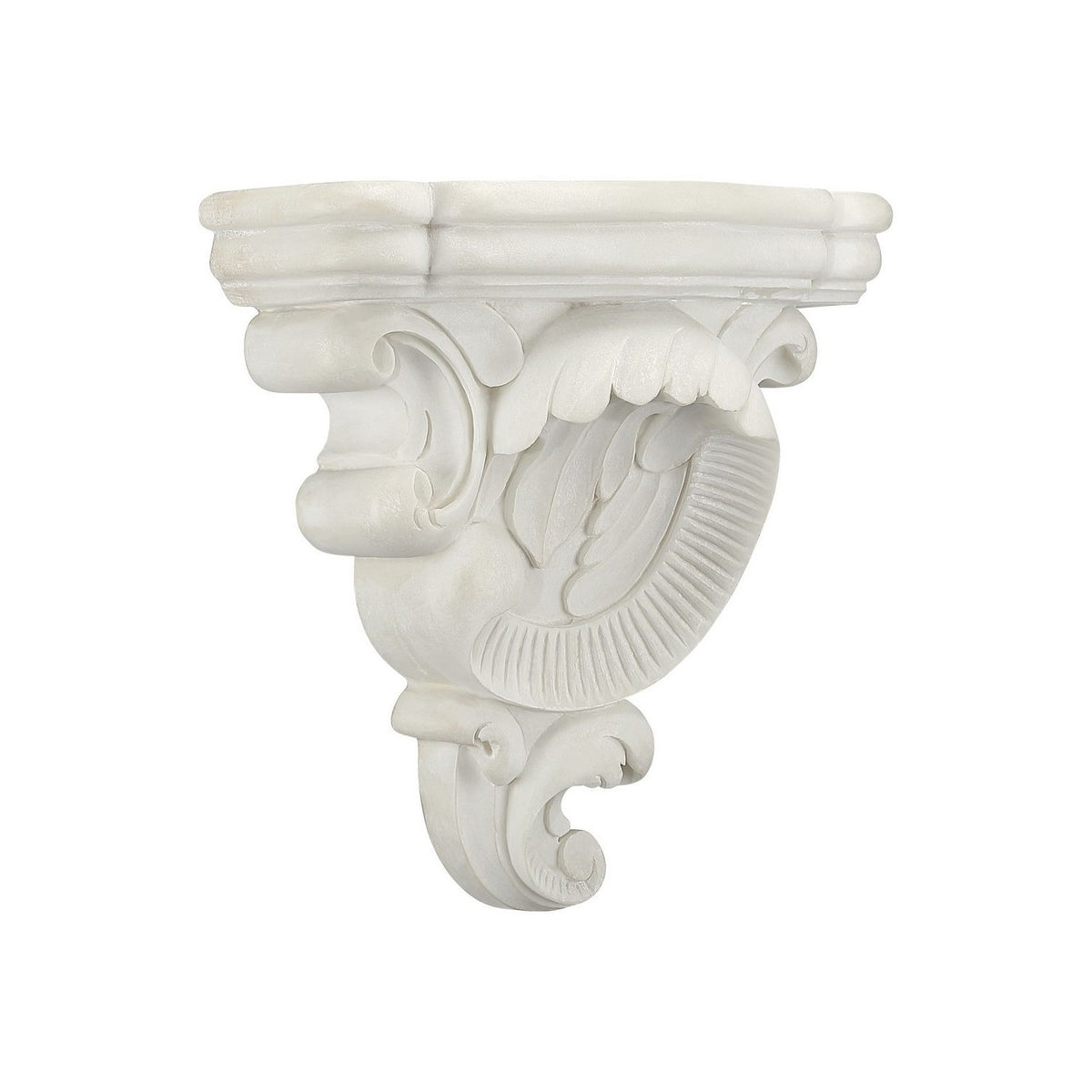 Currey and Company 1200-1155 Acanthus Wall Shelf in Antique Off-White