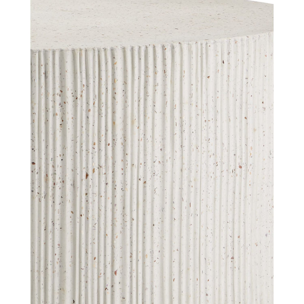 Currey and Company 2000-0053 Ridge Terrazzo Cocktail Table in Ivory Terrazzo