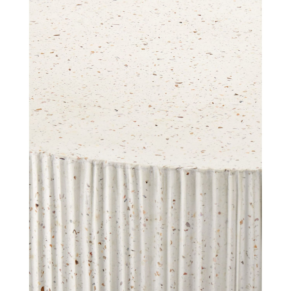 Currey and Company 2000-0053 Ridge Terrazzo Cocktail Table in Ivory Terrazzo