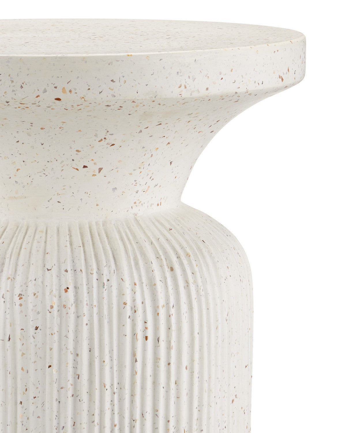 Currey and Company 2000-0054 Ridge Terrazzo Accent Table in Ivory Terrazzo