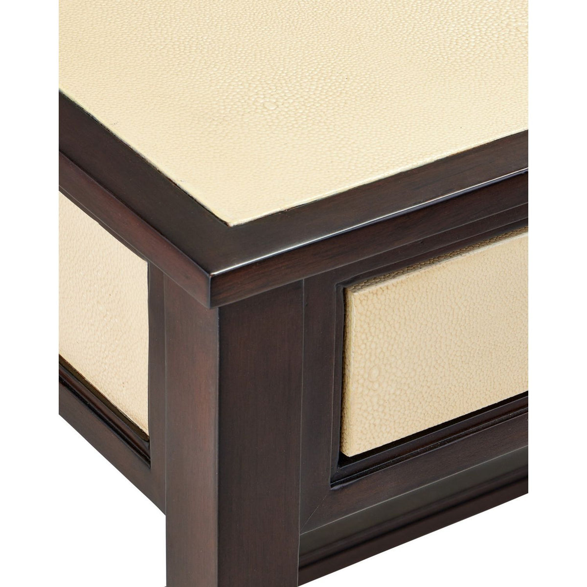 Currey and Company 3000-0344 Evie Writing Desk in Ivory/Dark Walnut/Brass