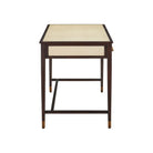 Currey and Company 3000-0344 Evie Writing Desk in Ivory/Dark Walnut/Brass