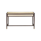 Currey and Company 3000-0344 Evie Writing Desk in Ivory/Dark Walnut/Brass