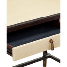 Currey and Company 3000-0344 Evie Writing Desk in Ivory/Dark Walnut/Brass