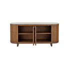 Currey and Company 3000-0345 Virtuosity Credenza in Brushed Driftwood/Natural/Brass