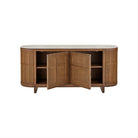 Currey and Company 3000-0345 Virtuosity Credenza in Brushed Driftwood/Natural/Brass