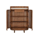 Currey and Company 3000-0346 Virtuosity Bar Cabinet in Brushed Driftwood/Natural/Brass