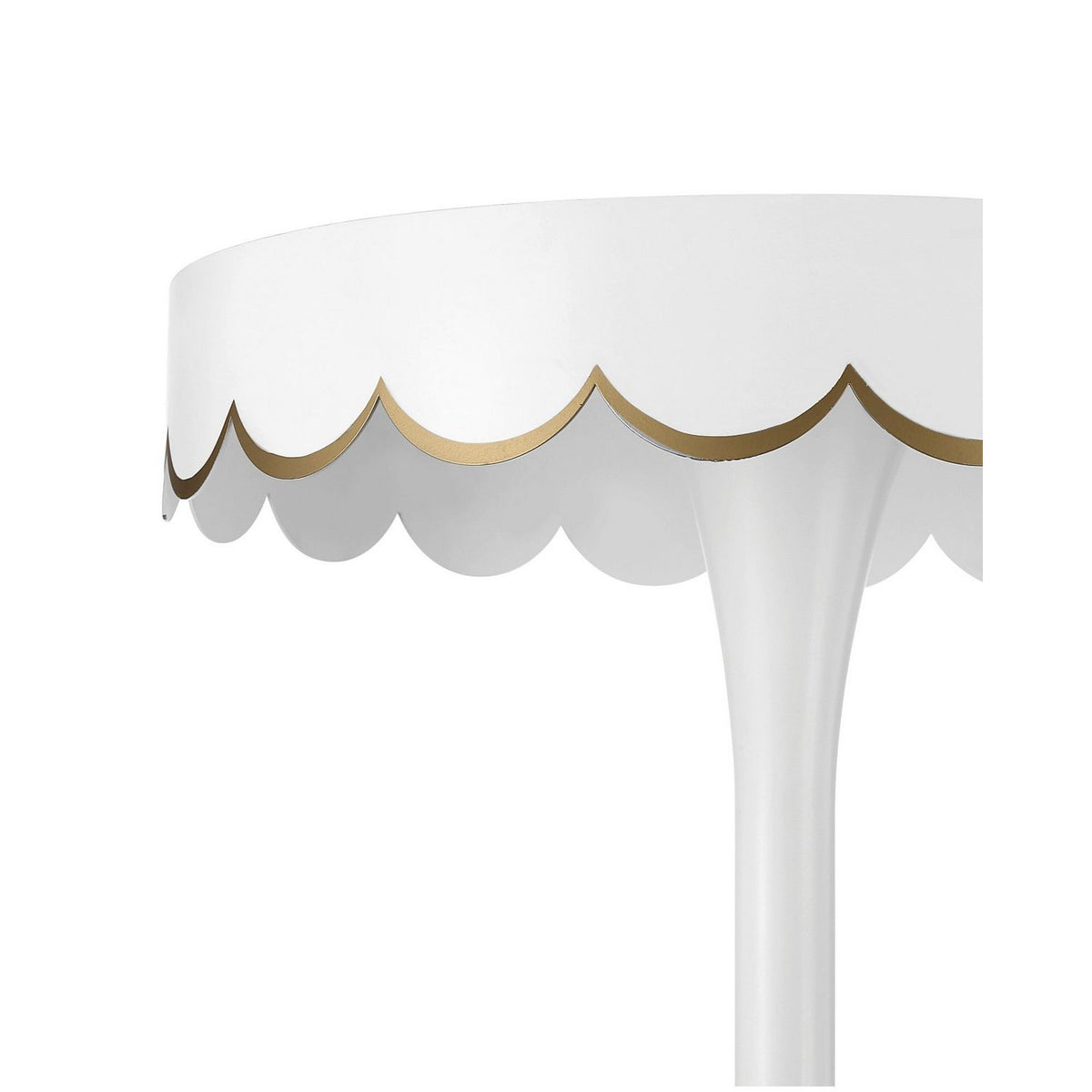 Currey and Company 4000-0258 Enid Accent Table in White/Gold