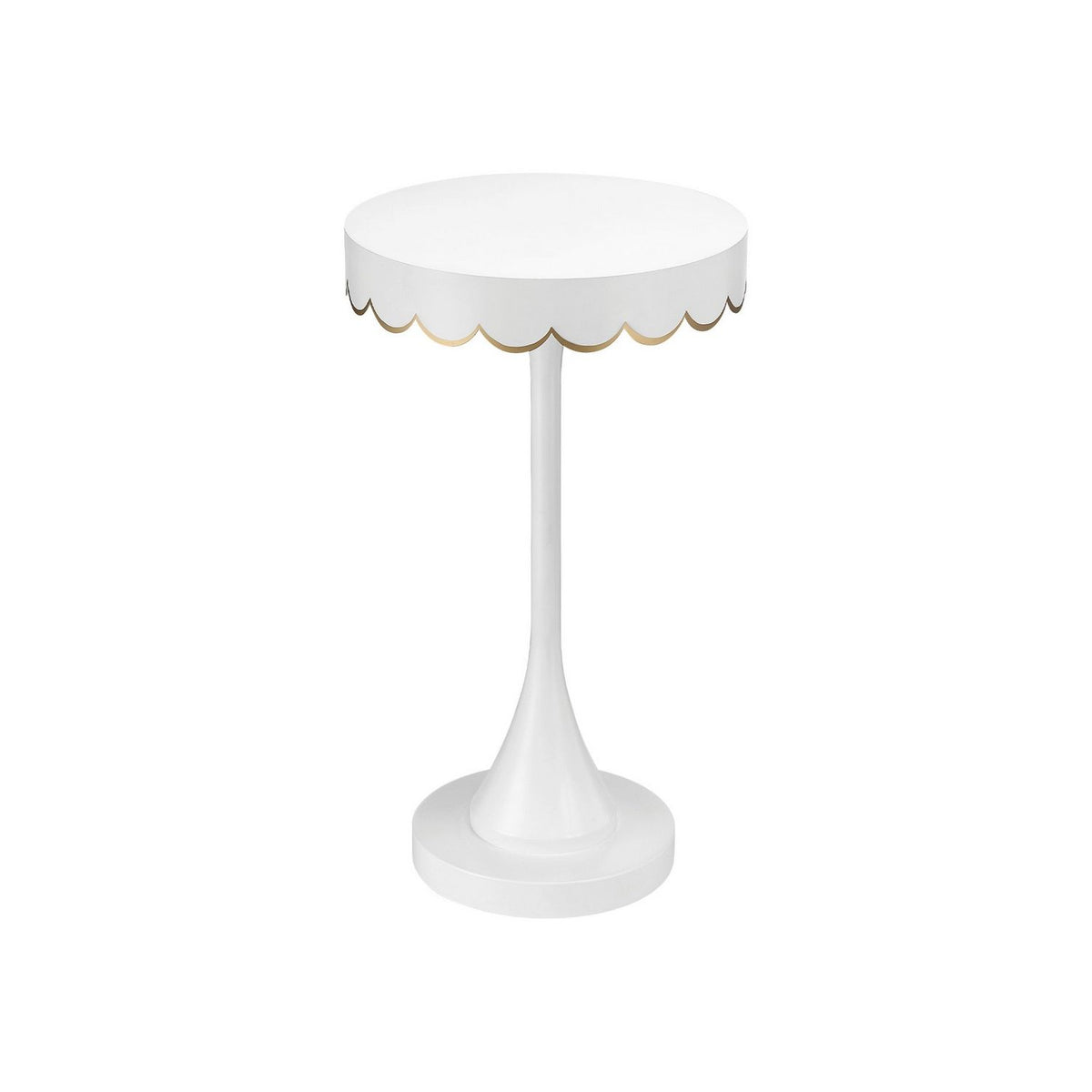 Currey and Company 4000-0258 Enid Accent Table in White/Gold