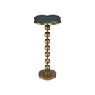 Currey and Company 4000-0259 Quatrefoil Accent Table in Green/Brass