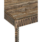 Currey and Company 4000-0275 Ampleur Side Table in Rustic Bronze/Natural