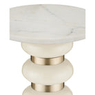 Currey and Company 4000-0282 Lambent Drinks Table in Peach/Brushed Brass/Natural