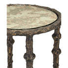 Currey and Company 4000-0283 Spalzato Accent Table in Aged Brass/Antique Glass