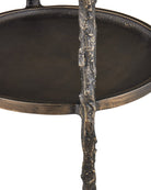 Currey and Company 4000-0283 Spalzato Accent Table in Aged Brass/Antique Glass