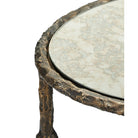 Currey and Company 4000-0284 Spalzato Side Table in Aged Brass/Antique Glass