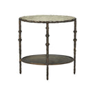 Currey and Company 4000-0284 Spalzato Side Table in Aged Brass/Antique Glass
