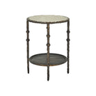 Currey and Company 4000-0284 Spalzato Side Table in Aged Brass/Antique Glass