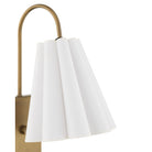 Currey and Company 5000-0315 Blithe Wall Sconce in Off-White/Coffee Brass