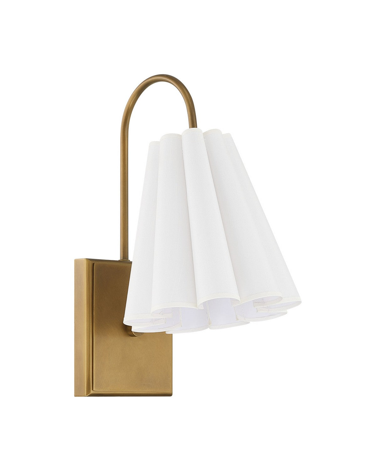 Currey and Company 5000-0315 Blithe Wall Sconce in Off-White/Coffee Brass
