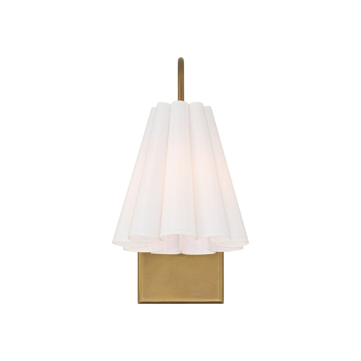 Currey and Company 5000-0315 Blithe Wall Sconce in Off-White/Coffee Brass