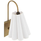 Currey and Company 5000-0315 Blithe Wall Sconce in Off-White/Coffee Brass