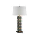 Currey and Company 6000-1097 Tetra Table Lamp in Verdigris/Antique Brass