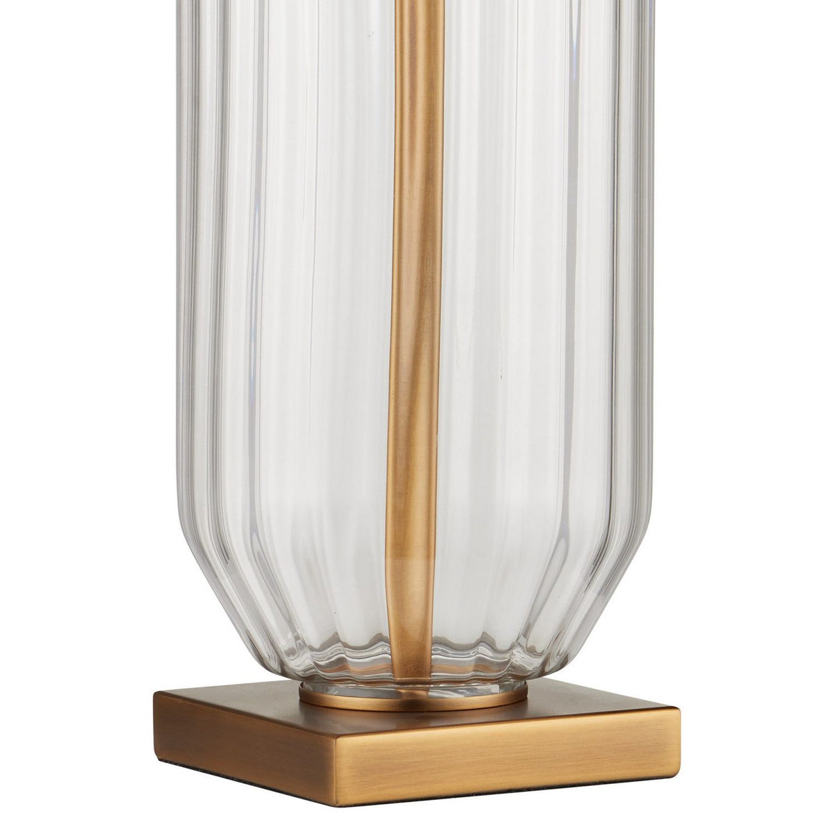 Currey and Company 6000-1118 Entasis Table Lamp in Clear/Aged Brass