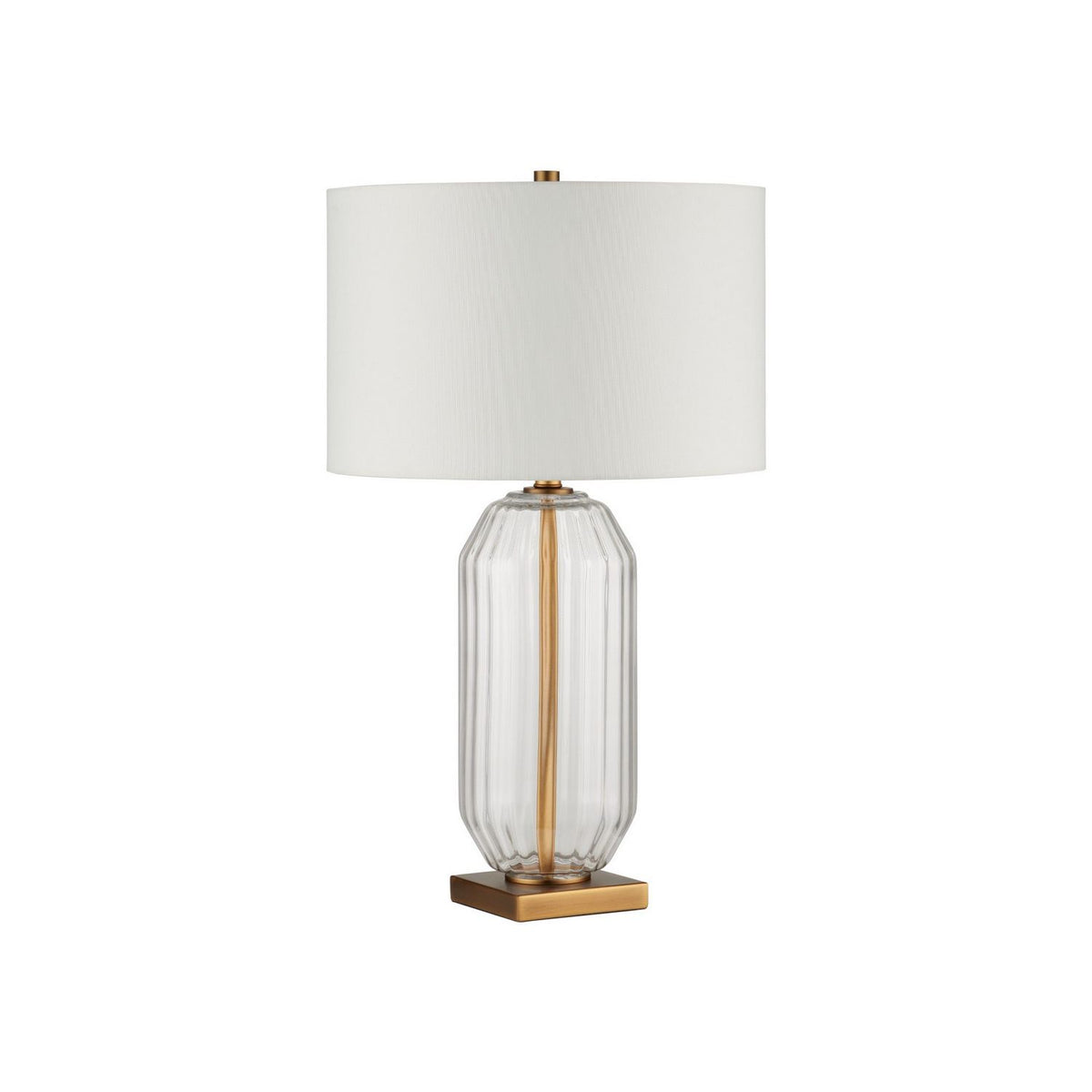 Currey and Company 6000-1118 Entasis Table Lamp in Clear/Aged Brass