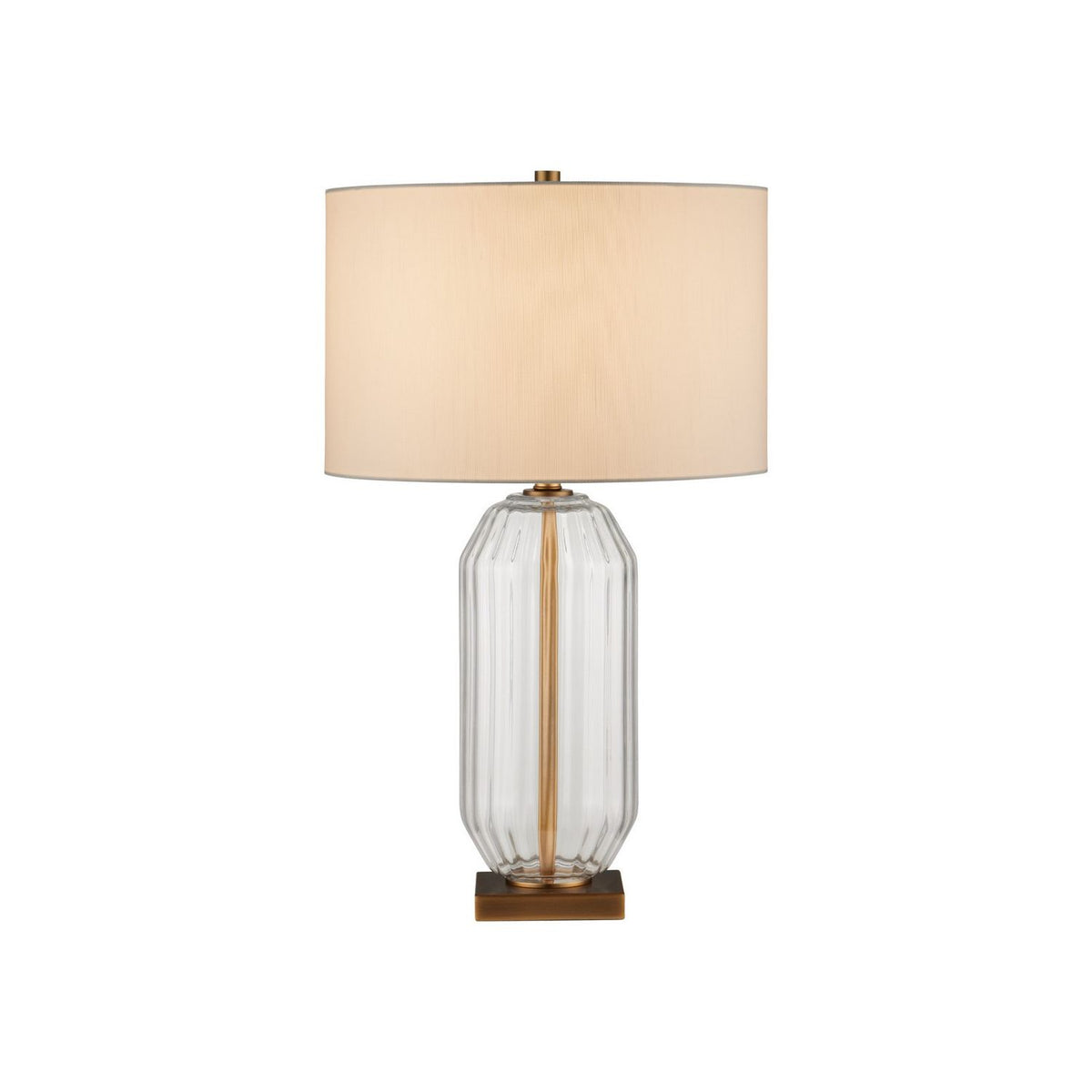 Currey and Company 6000-1118 Entasis Table Lamp in Clear/Aged Brass