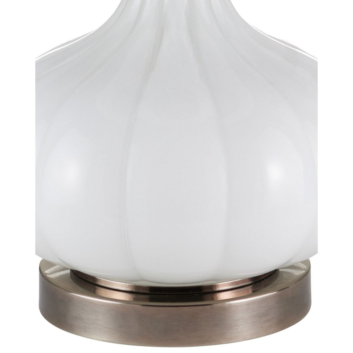 Currey and Company 6000-1120 Blanche Table Lamp in Milky White/Brushed Black Nickel
