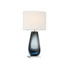 Currey and Company 6700-0024 Danza Cordless Table Lamp in Blue/Clear/Polished Nickel